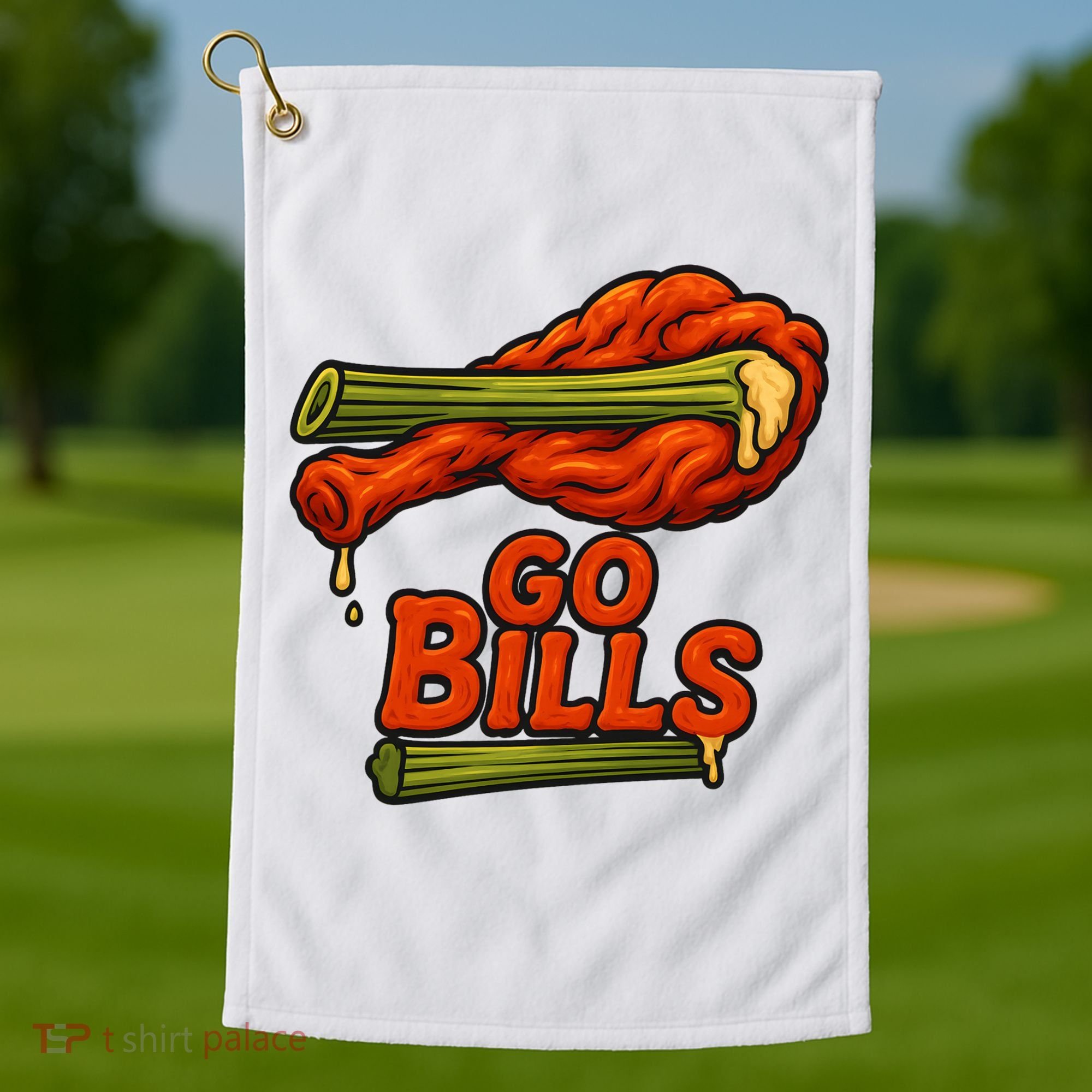 Bills Chicken Wings Funny Football Fan Golf Towel