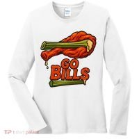 Bills Chicken Wings Funny Football Fan Women's Long Sleeve Shirt thumb 0