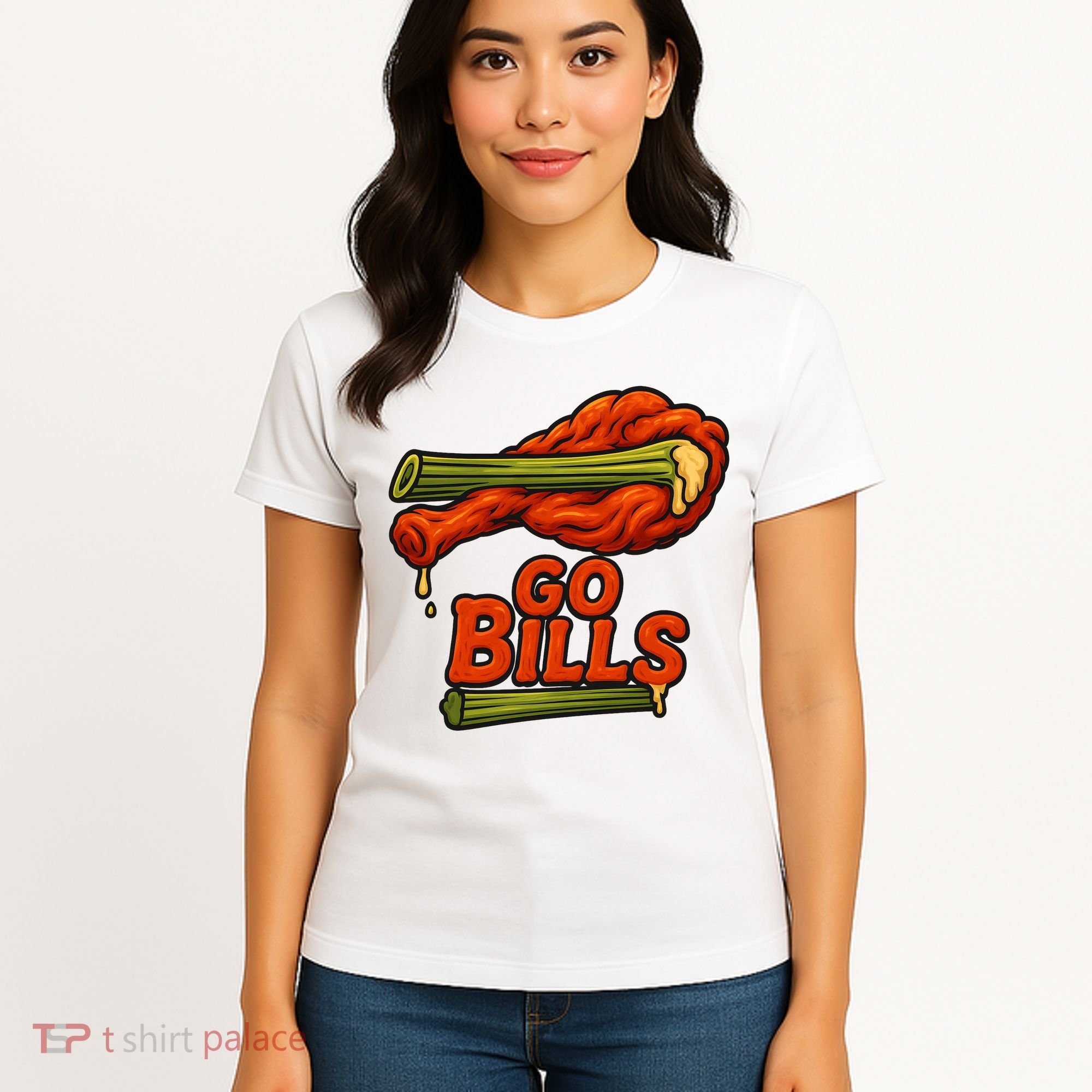Bills Chicken Wings Funny Football Fan Women's T-Shirt