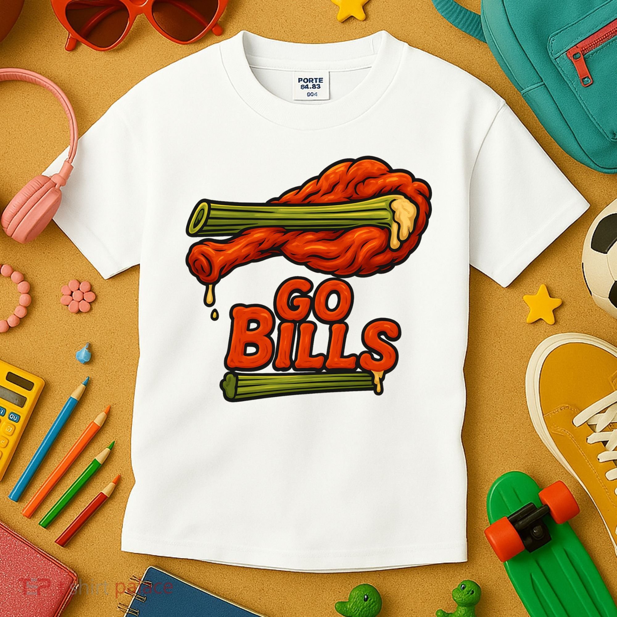 Bills Chicken Wings Funny Football Fan Kids T-Shirt