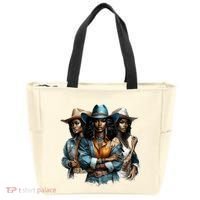 Black Cowgirl Western Rodeo Melanin Black History Juneteenth Gift Tote Bag thumb 0
