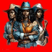 Black Cowgirl Western Rodeo Melanin Black History Juneteenth Gift Santa Hat thumb 1