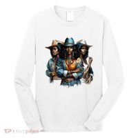 Black Cowgirl Western Rodeo Melanin Black History Juneteenth Gift Long Sleeve Shirt thumb 0