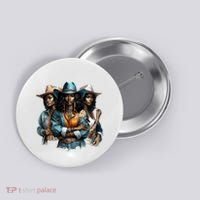 Black Cowgirl Western Rodeo Melanin Black History Juneteenth Gift Button thumb 0