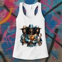 Black Cowgirl Western Rodeo Melanin Black History Juneteenth Gift Women's Tank Top thumb 3
