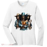 Black Cowgirl Western Rodeo Melanin Black History Juneteenth Gift Women's Long Sleeve Shirt thumb 0
