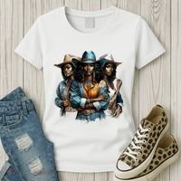 Black Cowgirl Western Rodeo Melanin Black History Juneteenth Gift Women's T-Shirt thumb 3
