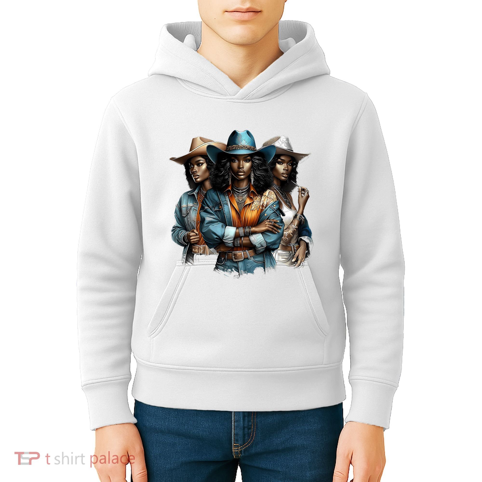 Black Cowgirl Western Rodeo Melanin Black History Juneteenth Gift Kids Hoodie