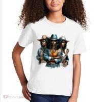 Black Cowgirl Western Rodeo Melanin Black History Juneteenth Gift Kids T-Shirt thumb 2