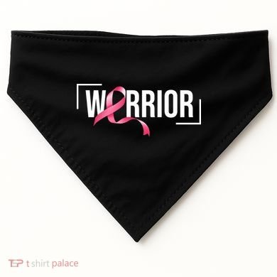 Breast Cancer Warrior Ribbon USA-Made Doggie Bandana