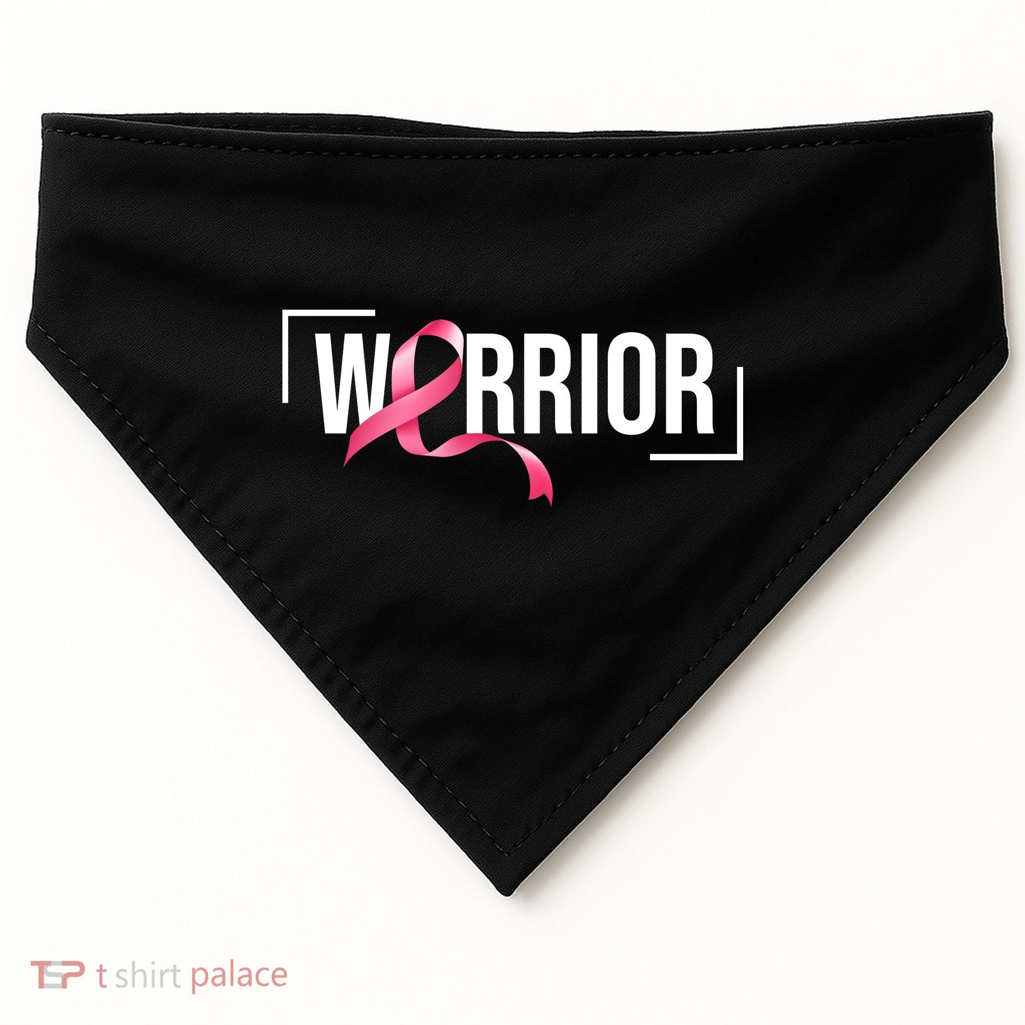 Breast Cancer Warrior Ribbon USA-Made Doggie Bandana