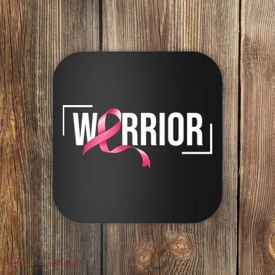 Breast Cancer Warrior Ribbon Coaster