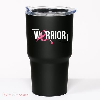 Breast Cancer Warrior Ribbon Tumbler