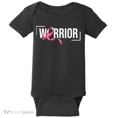 Breast Cancer Warrior Ribbon Baby Bodysuit