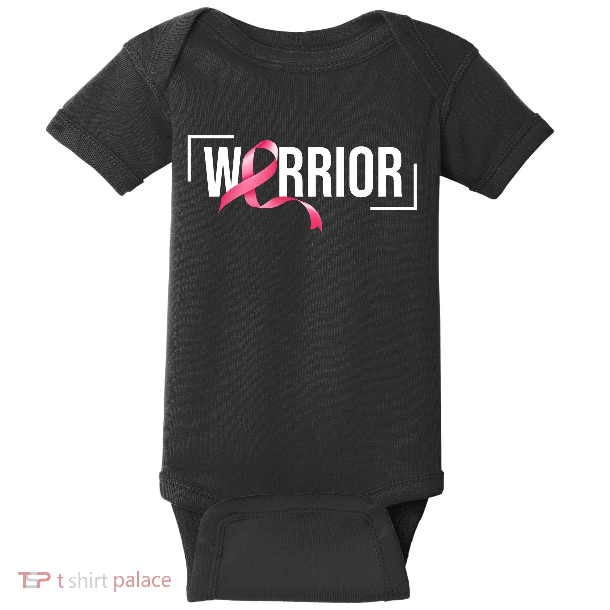 Breast Cancer Warrior Ribbon Baby Bodysuit