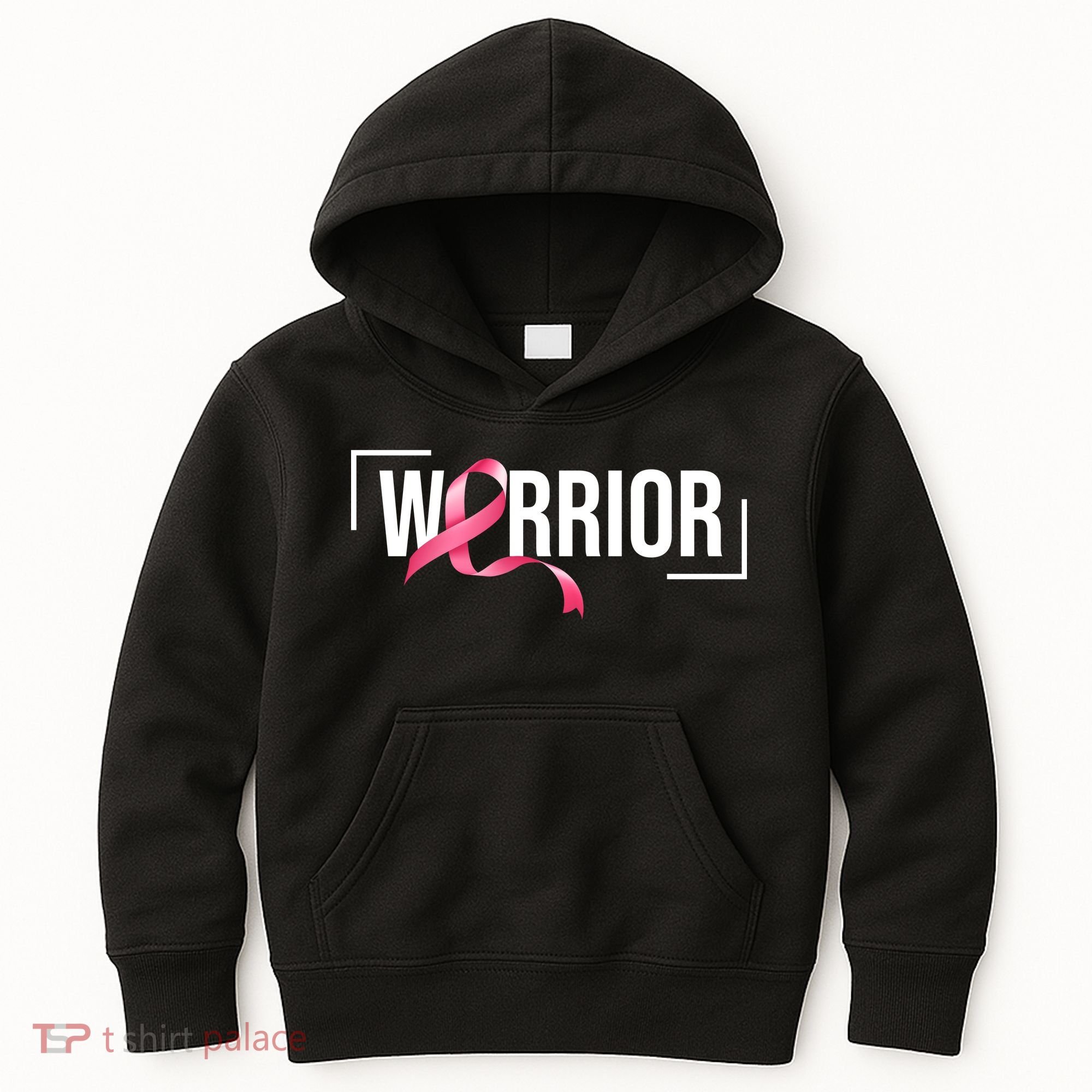 Breast Cancer Warrior Ribbon Kids Hoodie