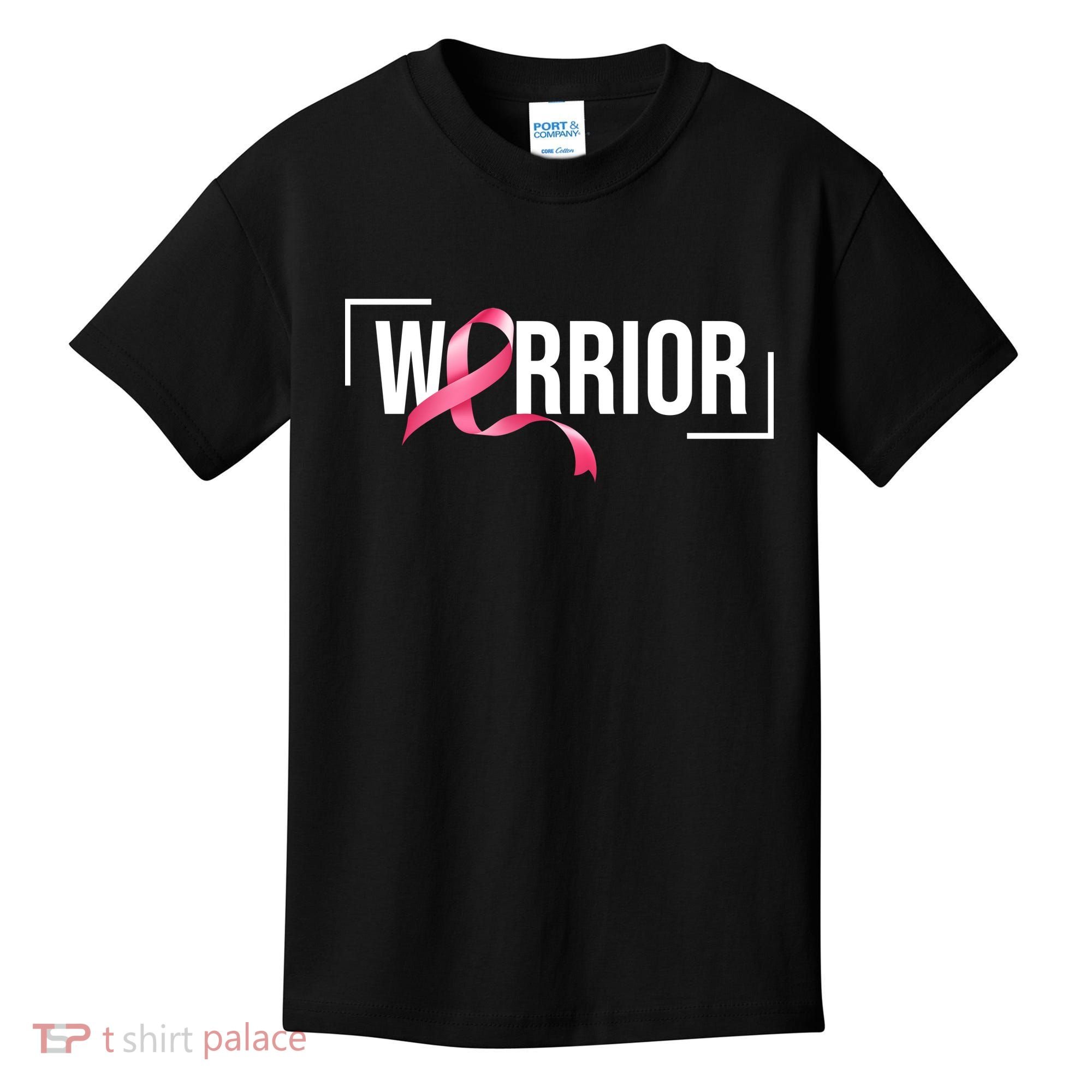 Breast Cancer Warrior Ribbon Kids T-Shirt