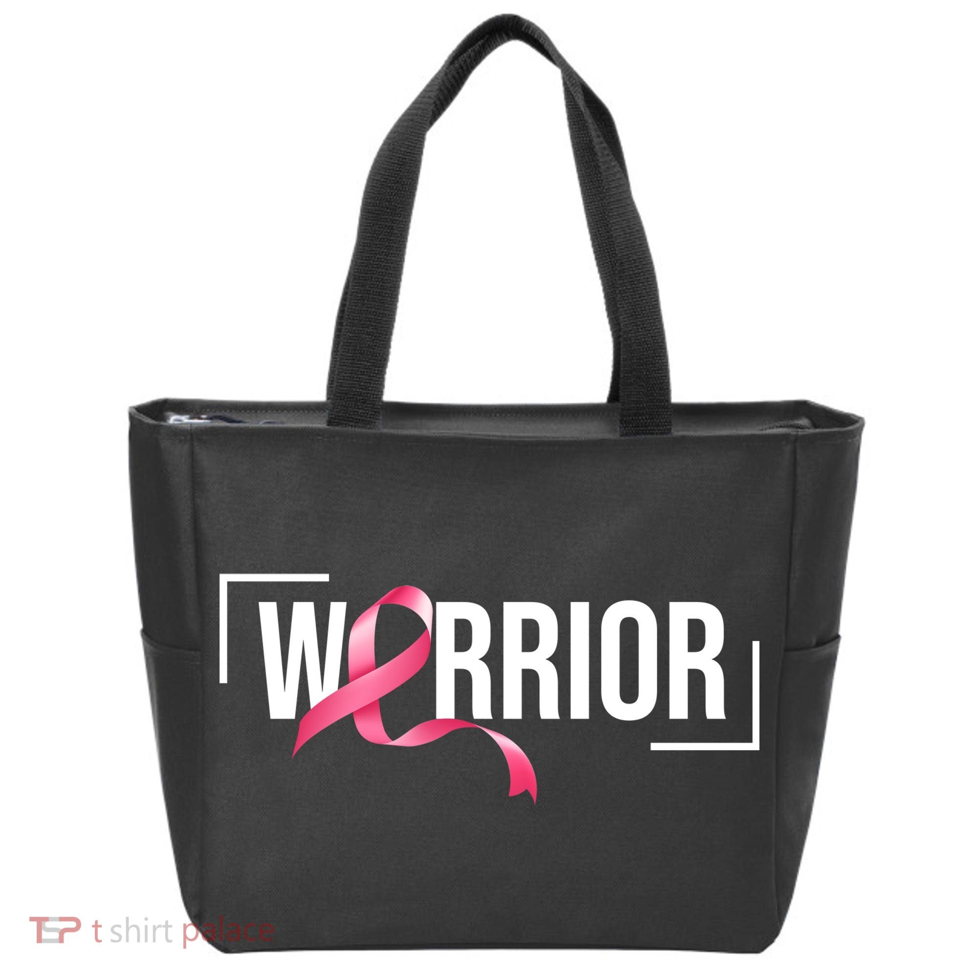 Breast Cancer Warrior Ribbon Tote Bag