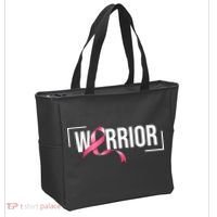 Breast Cancer Warrior Ribbon Tote Bag thumb 2