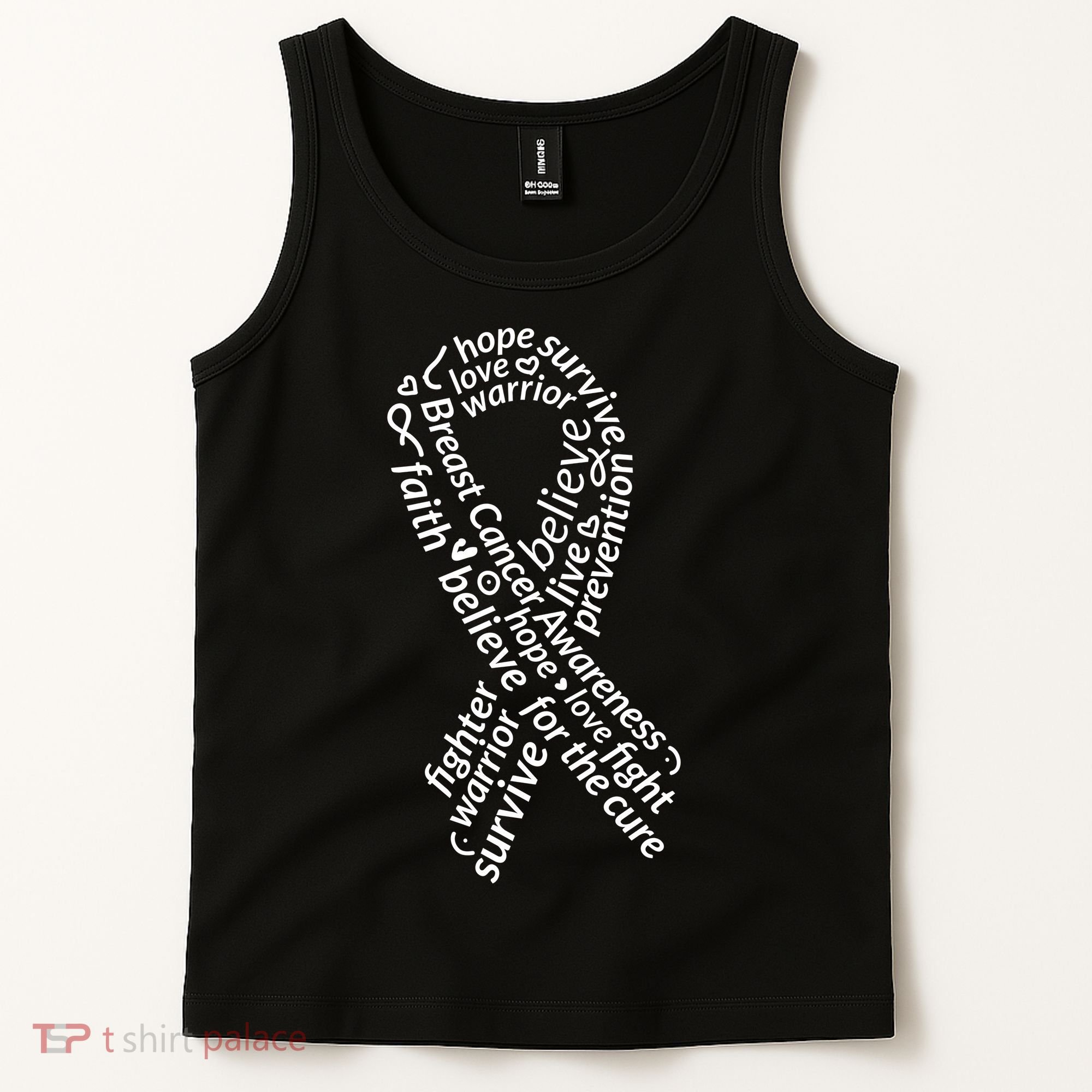 Breast Cancer Warrior Ribbon Awareness Tank Top