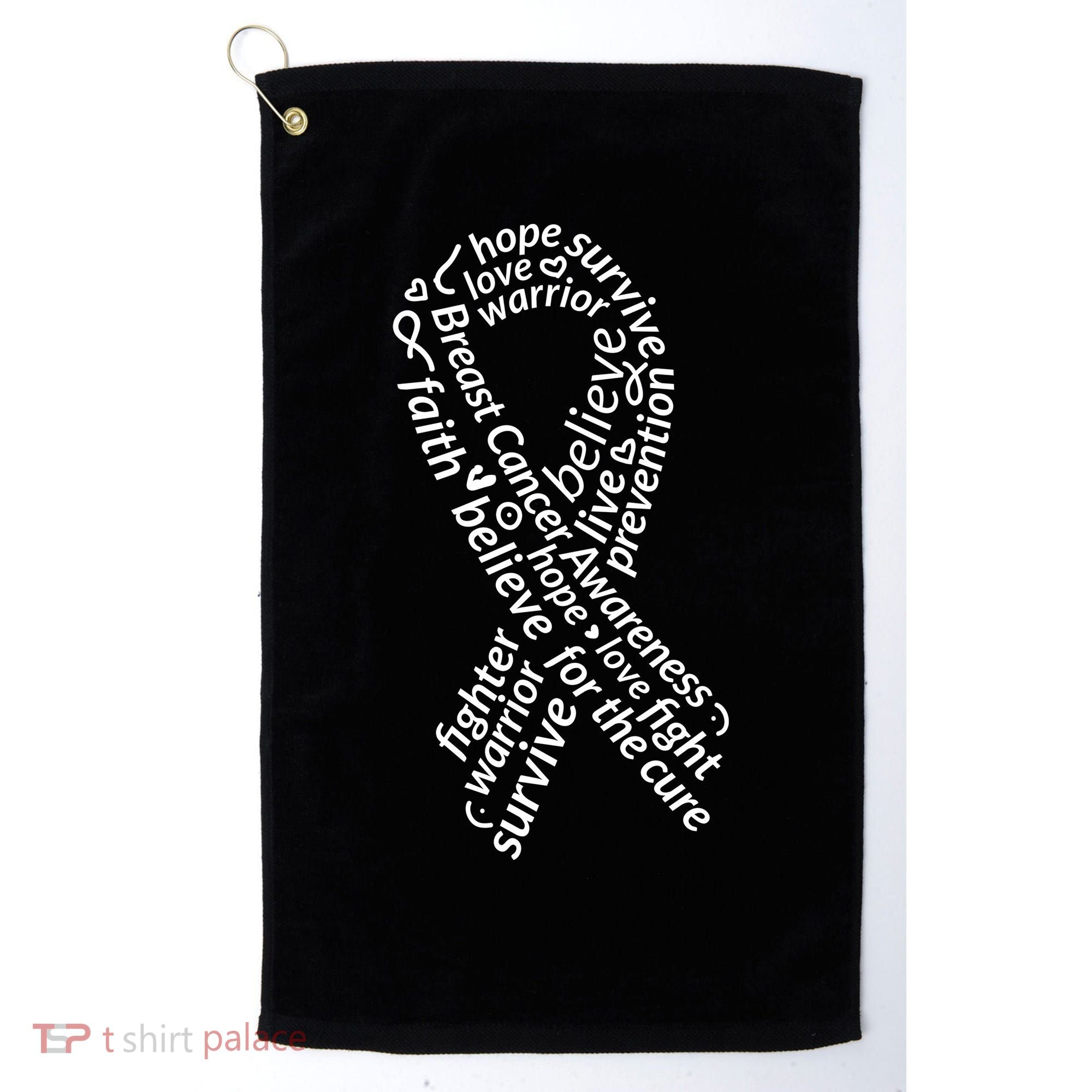 Breast Cancer Warrior Ribbon Awareness Golf Towel