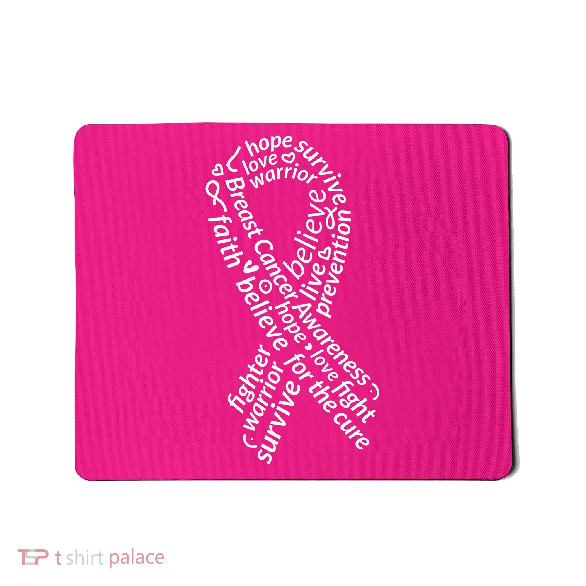 Breast Cancer Warrior Ribbon Awareness Mousepad