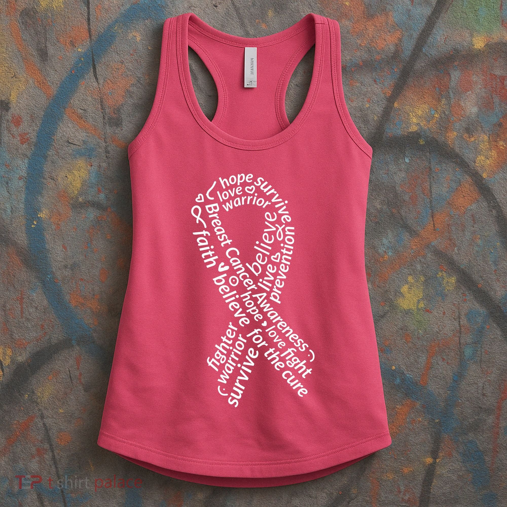 Breast Cancer Warrior Ribbon Awareness Women's Tank Top