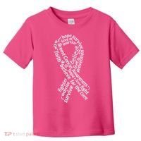 Breast Cancer Warrior Ribbon Awareness Toddler T-Shirt thumb 0