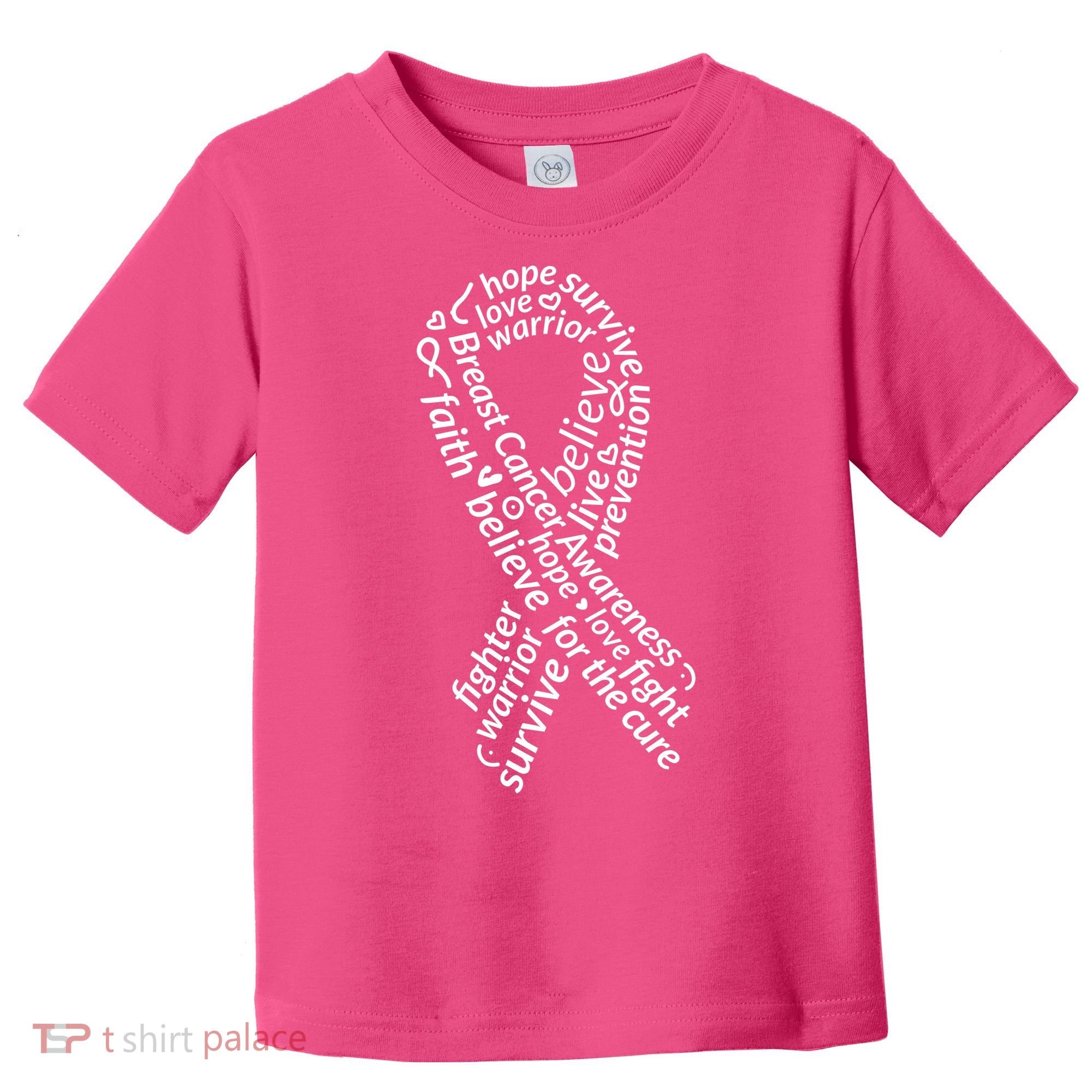 Breast Cancer Warrior Ribbon Awareness Toddler T-Shirt