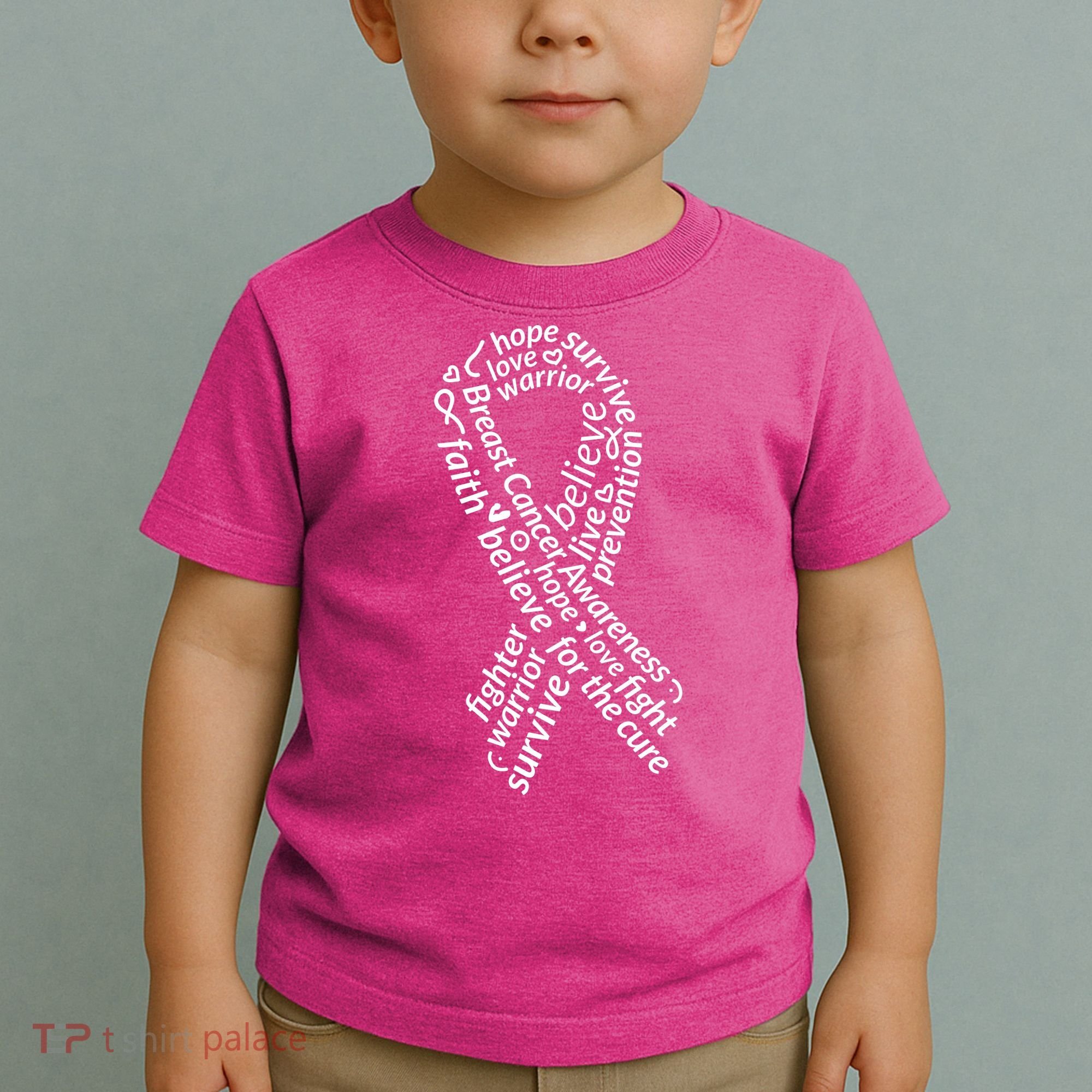 Breast Cancer Warrior Ribbon Awareness Toddler T-Shirt