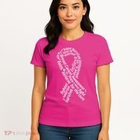 Breast Cancer Warrior Ribbon Awareness Women's T-Shirt thumb 4
