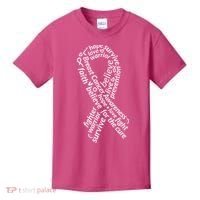 Breast Cancer Warrior Ribbon Awareness Kids T-Shirt thumb 0