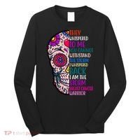 Breast Cancer Warrior I Am The Storm Quote Long Sleeve Shirt thumb 0