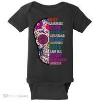 Breast Cancer Warrior I Am The Storm Quote Baby Bodysuit thumb 0