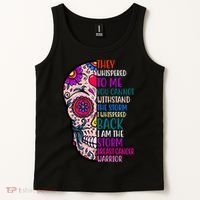 Breast Cancer Warrior I Am The Storm Quote Tank Top thumb 2