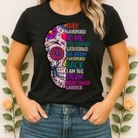 Breast Cancer Warrior I Am The Storm Quote Women's T-Shirt thumb 2