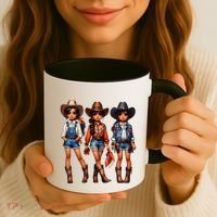 Black Cowgirl Western Rodeo Melanin Black History Texas Coffee Mug thumb 3