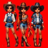 Black Cowgirl Western Rodeo Melanin Black History Texas Santa Hat thumb 1