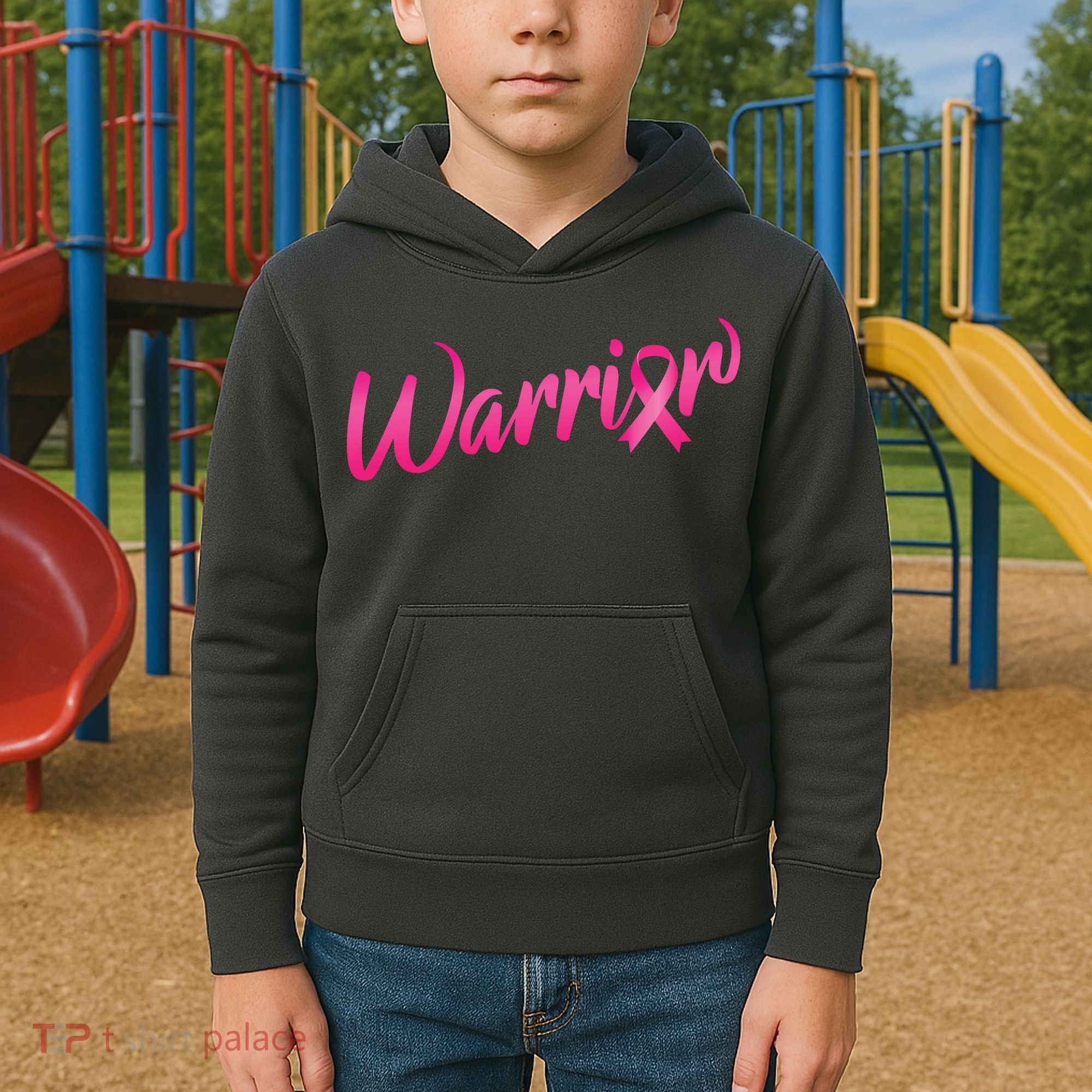 Breast Cancer Warrior Kids Hoodie
