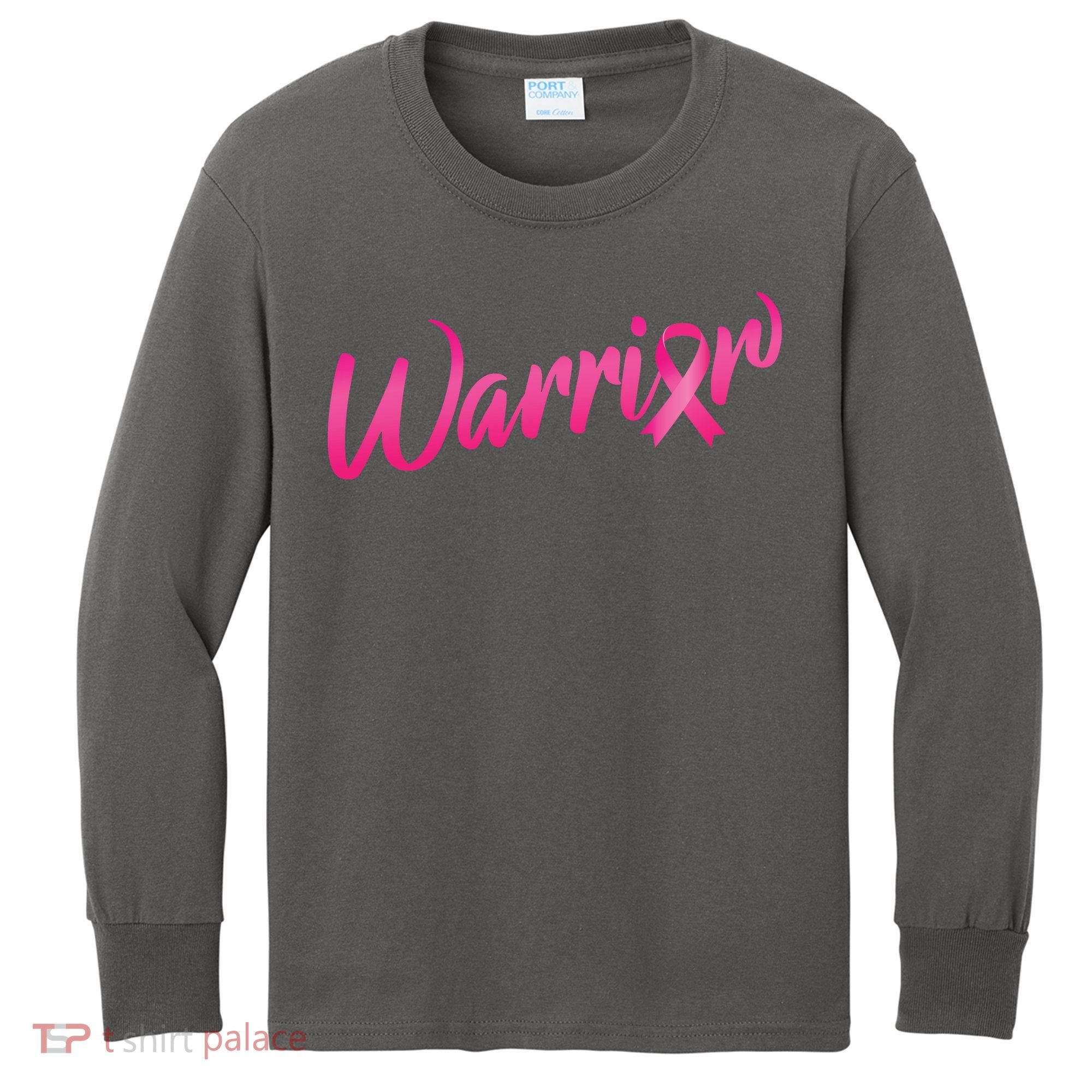 Breast Cancer Warrior Kids Long Sleeve Shirt