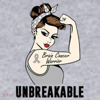 Brain Cancer Warrior Unbreakable Tee Brain Cancer Awareness Gift Women's Sweatshirt thumb 2