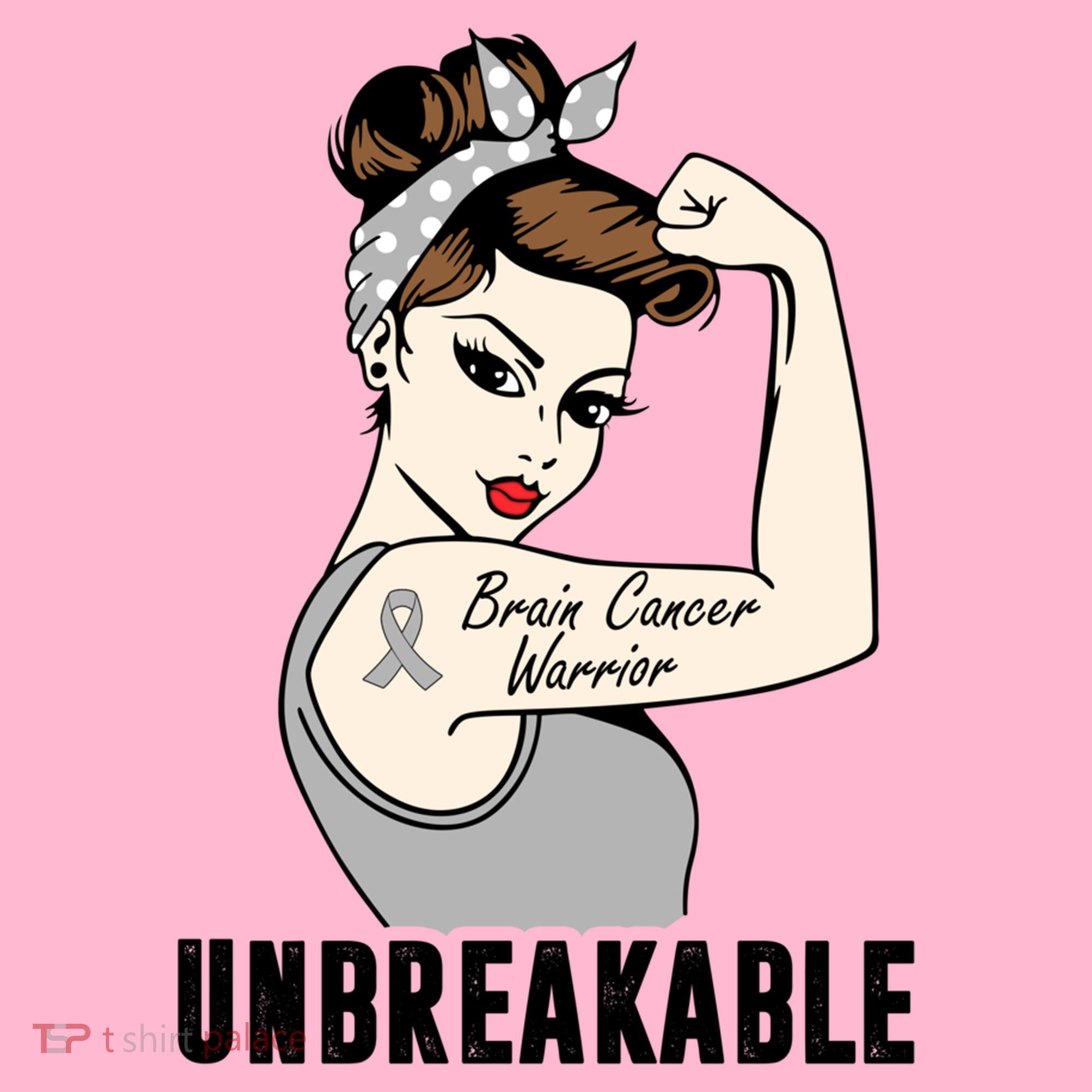 Brain Cancer Warrior Unbreakable Tee Brain Cancer Awareness Gift Coaster