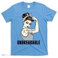 Brain Cancer Warrior Unbreakable Tee Brain Cancer Awareness Gift T-Shirt thumb 0