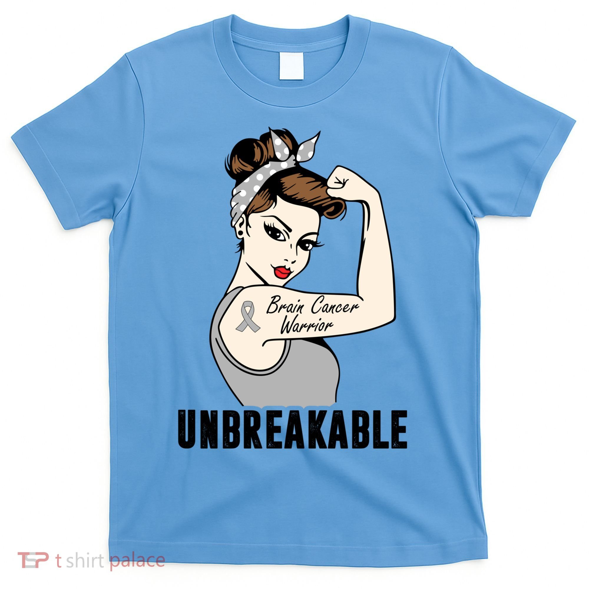 Brain Cancer Warrior Unbreakable Tee Brain Cancer Awareness Gift T-Shirt