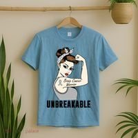 Brain Cancer Warrior Unbreakable Tee Brain Cancer Awareness Gift T-Shirt thumb 2