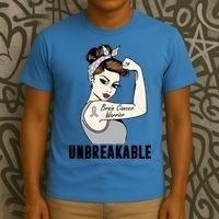 Brain Cancer Warrior Unbreakable Tee Brain Cancer Awareness Gift T-Shirt thumb 3