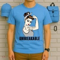 Brain Cancer Warrior Unbreakable Tee Brain Cancer Awareness Gift T-Shirt thumb 5