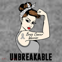 Brain Cancer Warrior Unbreakable Tee Brain Cancer Awareness Gift Toddler Hoodie thumb 2