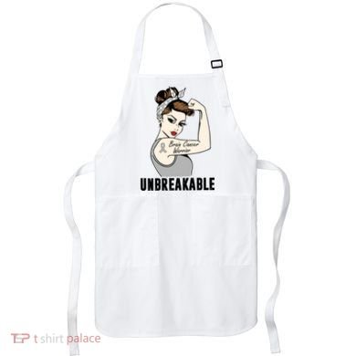 Brain Cancer Warrior Unbreakable Tee Brain Cancer Awareness Gift Apron