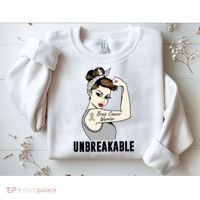 Brain Cancer Warrior Unbreakable Tee Brain Cancer Awareness Gift Sweatshirt thumb 2